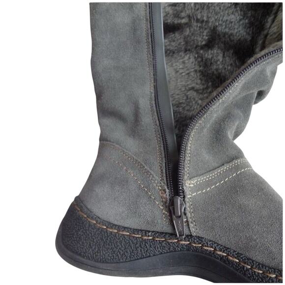 G.H.BASS Womens Wanda Winter Boots Gray Suede Fur Lined SZ 7.5 M Zipper Comfort - Picture 9 of 12